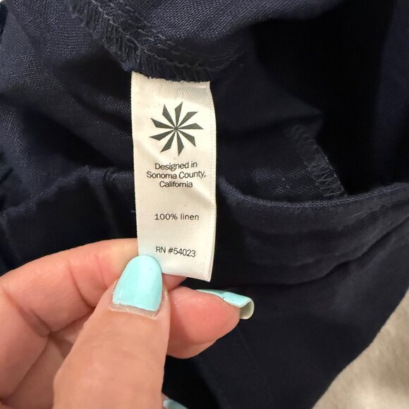 Athleta Linen Ankle‎ Pant Navy Blue Size 6 - Picture 6 of 9